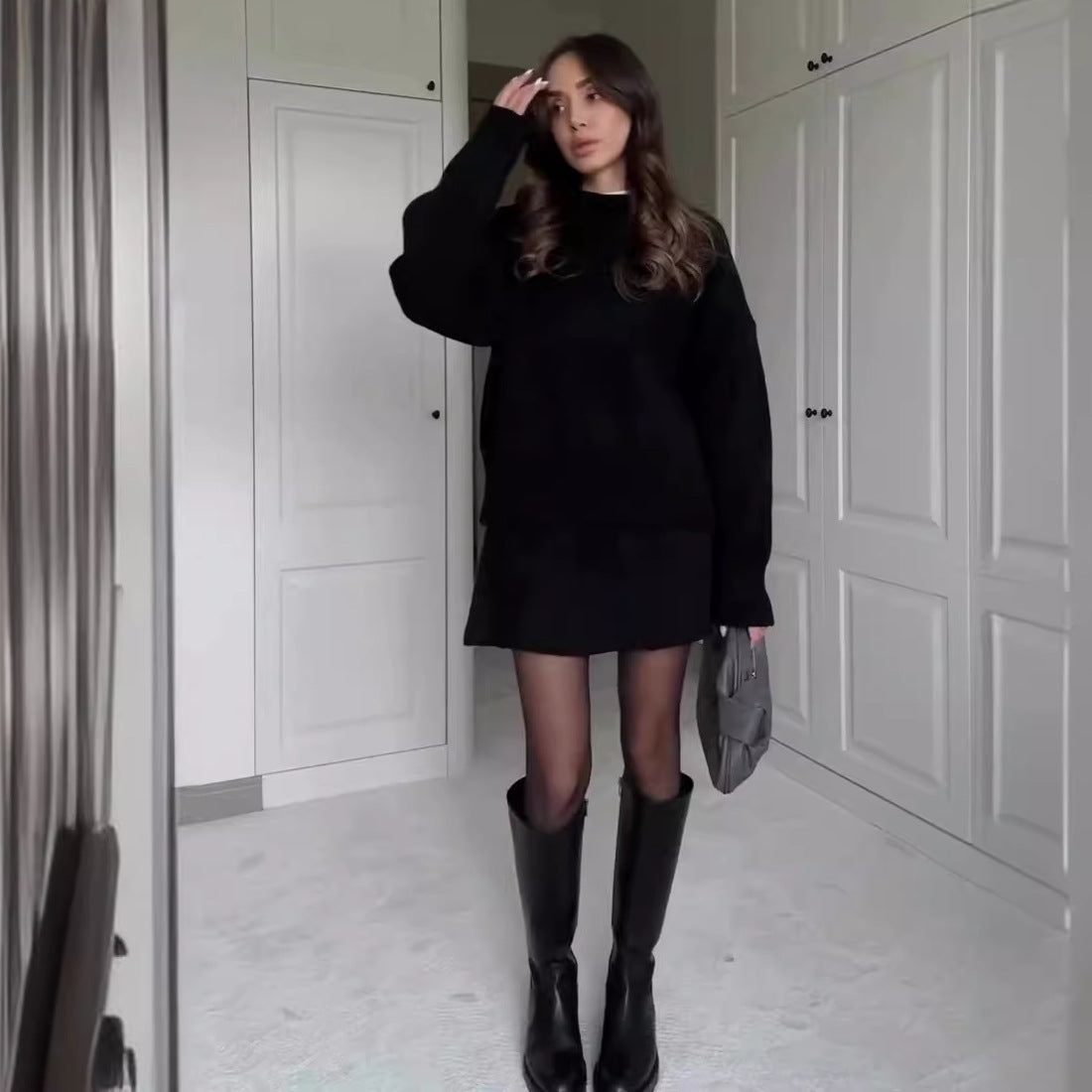 Robe pull oversize élégante femme