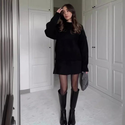 Robe pull oversize élégante femme