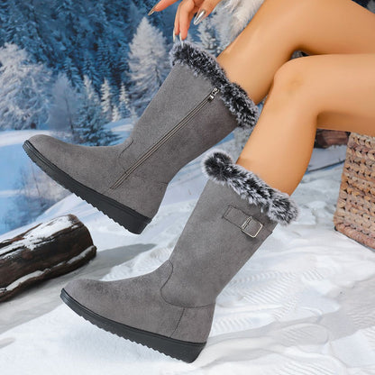 Bottes d’hiver femme doublées en fausse fourrure