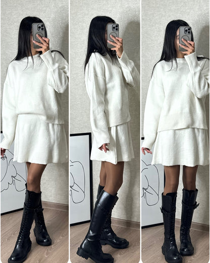 Robe pull oversize élégante femme